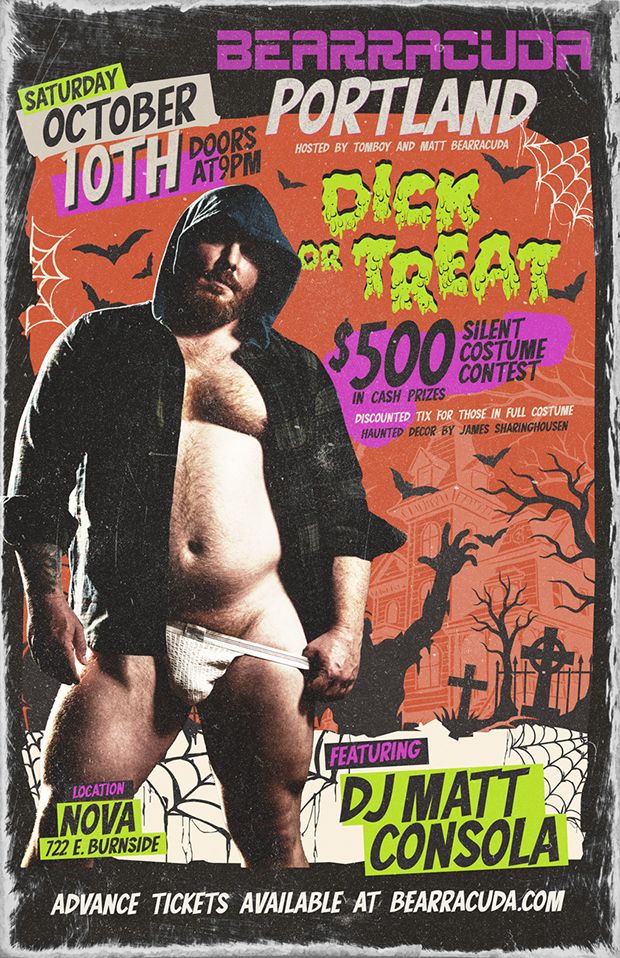 Bearracuda Portland: Dick or Treat! flyer