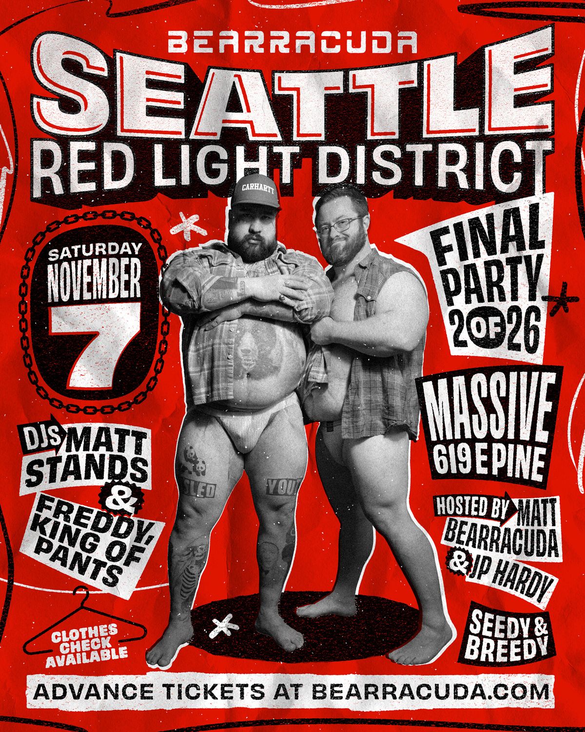 Bearracuda Seattle: Red Light District! flyer