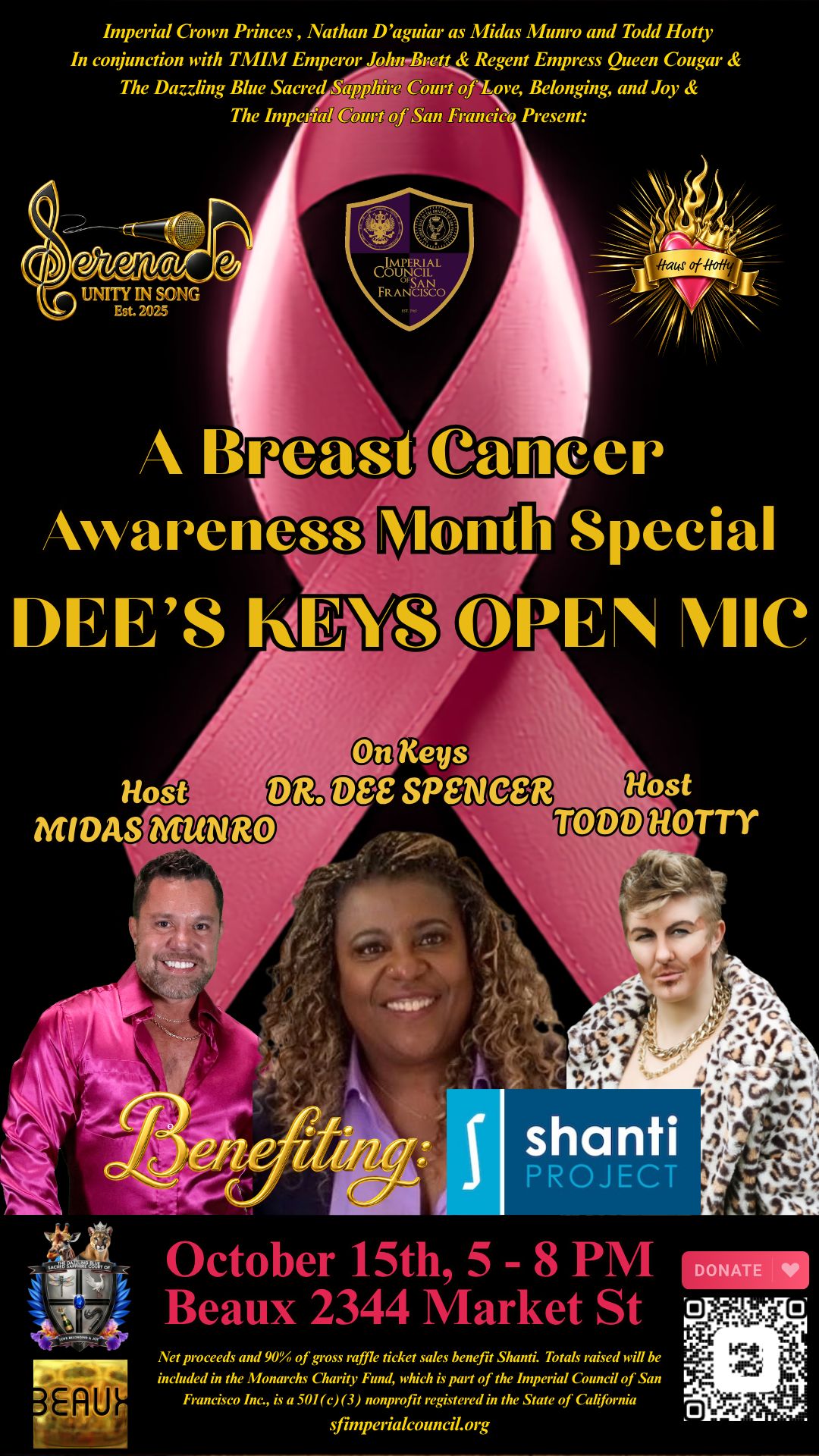 Dee’s Keys Piano Bar: Benefitting The Shanti Project (A Happy Hour Fundraising Event) flyer