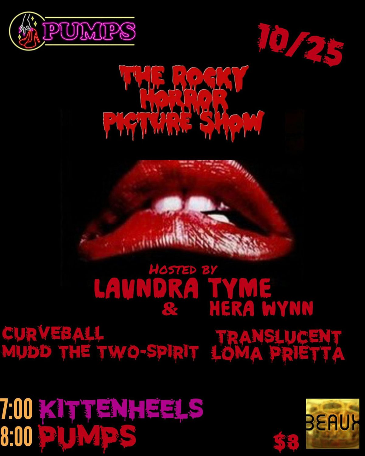 PUMPS Sundays at Beaux: Rocky Horror Pumps! flyer
