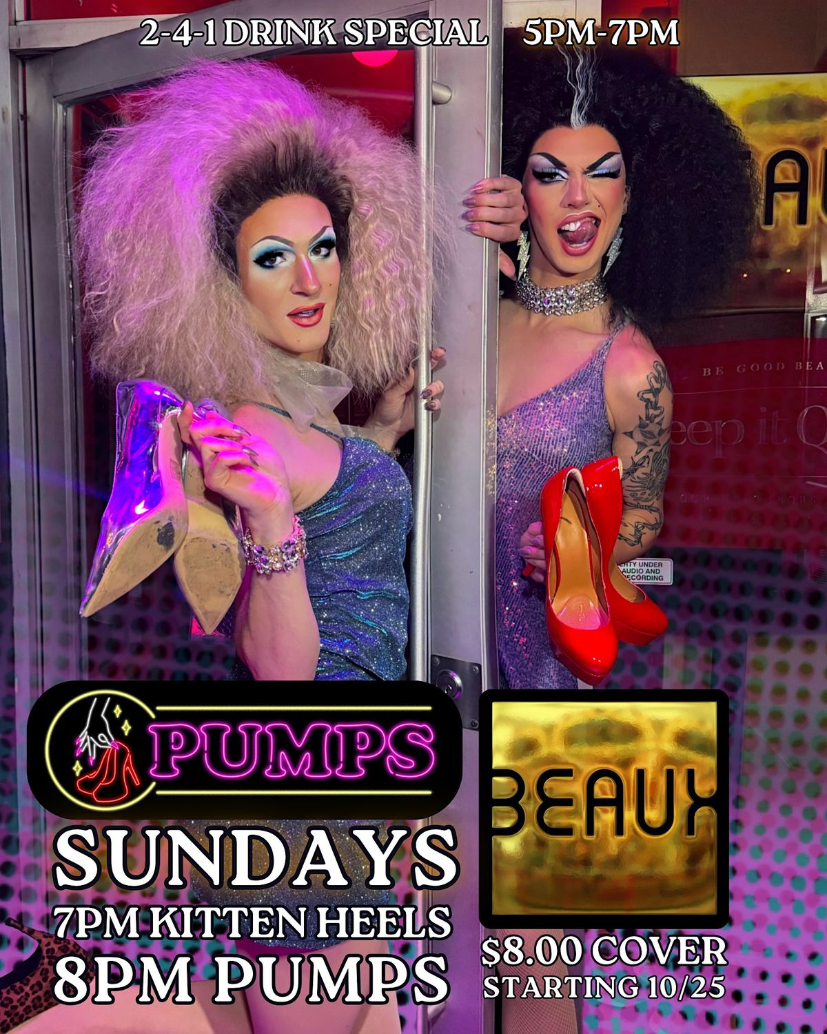 PUPMPS Sundays at Beaux: Rocky Horror Pumps! flyer