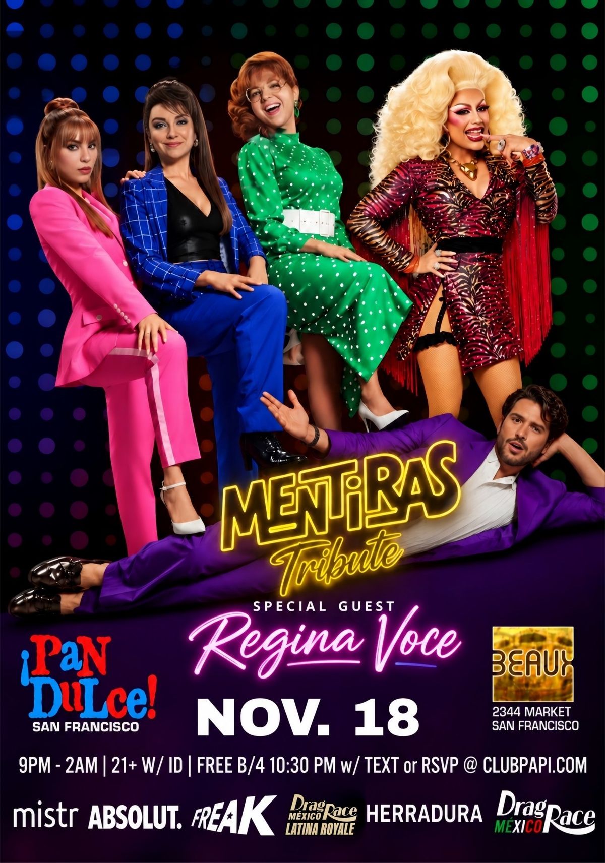 REGINA VOCE & Mentires Tribute @ Pan Dulce Wednesdays (Latin Night) flyer