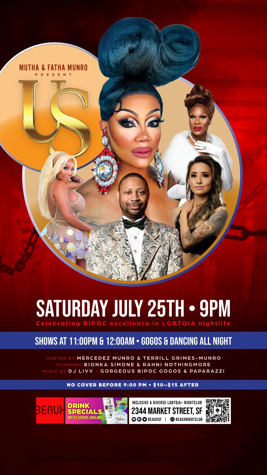 US A Night of BIPOC Excellence @ BEAUX in the Castro flyer