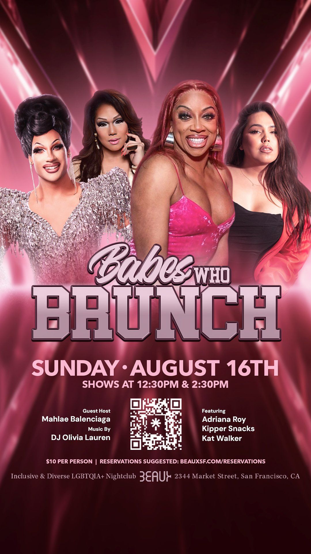 Weekend Drag Brunches @ Beaux in the Castro flyer