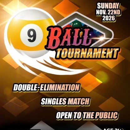 9 BALL TOURNAMENT flyer