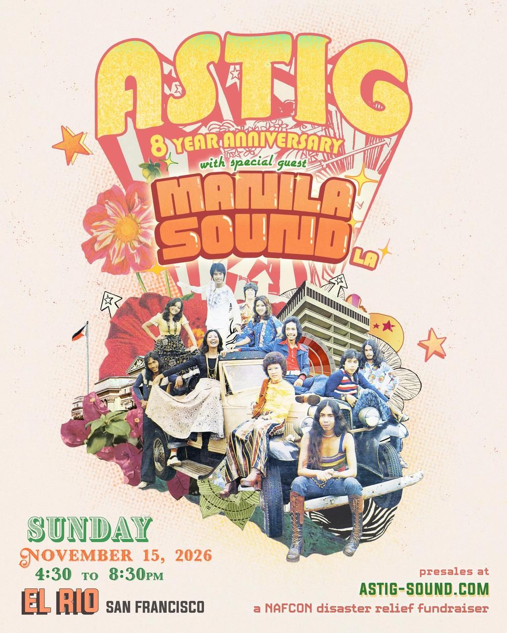 ASTIG Sound 8 Year Anniversary with special guest Manila Sound ($10) flyer