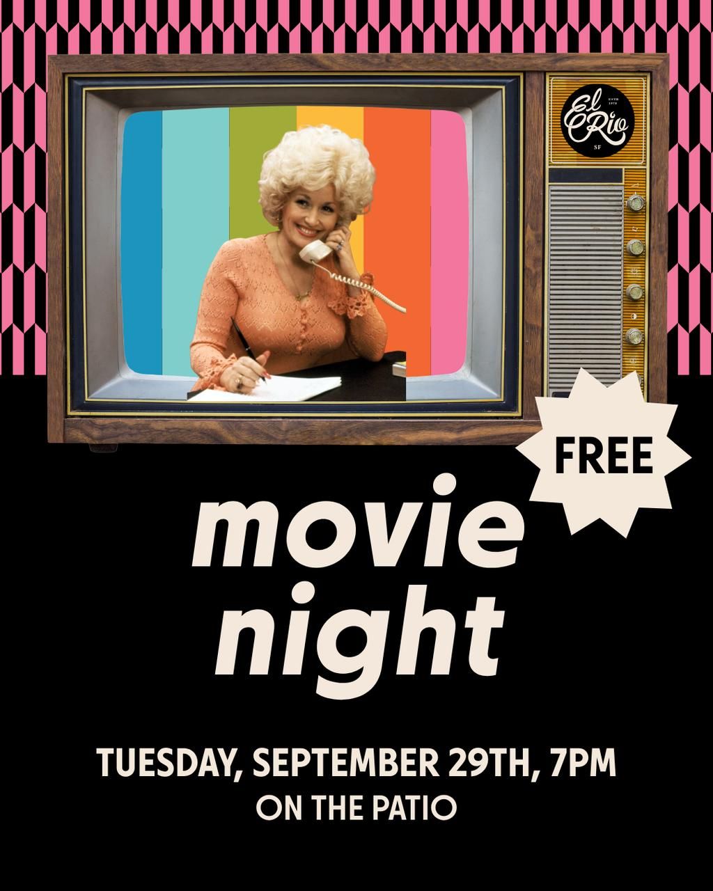 El Rio Movie Night: Dolly Parton's 9-5 (Free) flyer