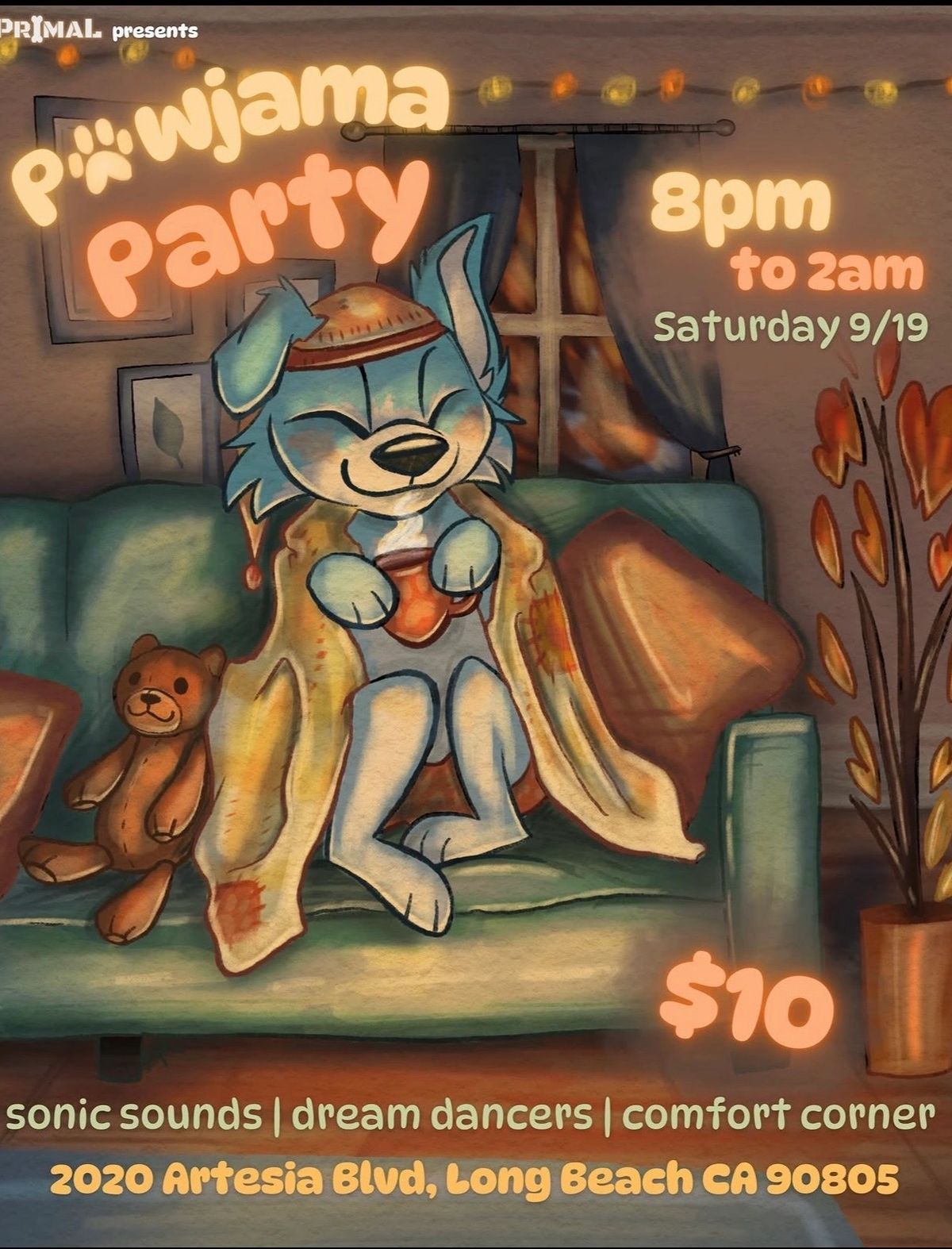 PRIMAL Pawjama Party flyer