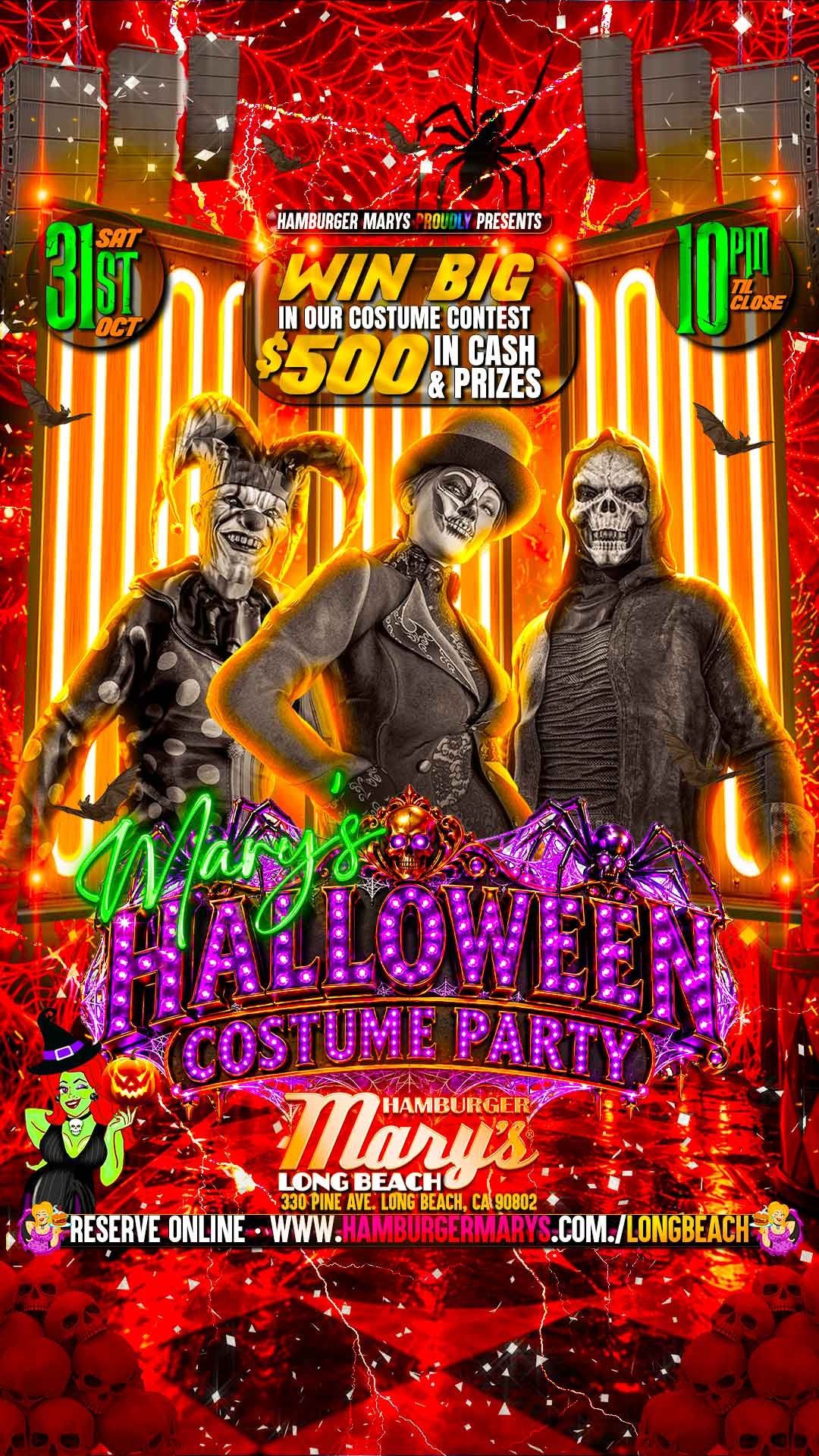 Mary's HALLOWEEN Costume Party & Contest flyer