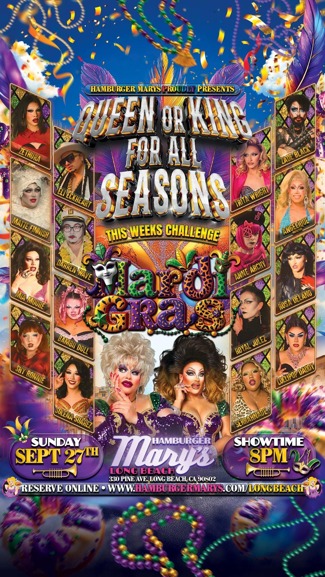 Queen or King - For All Seasons - Drag Competition flyer