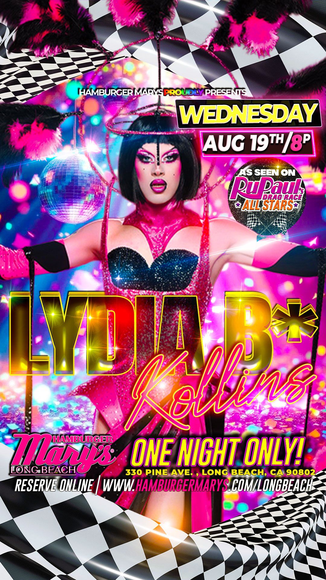RuPaul's Drag Race All Stars DIVA Lydia B. Kollins flyer
