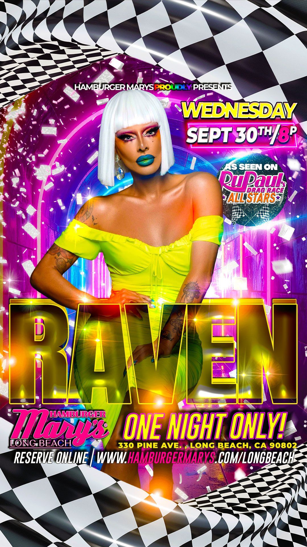 RuPaul's Drag Race DIVA RAVEN flyer