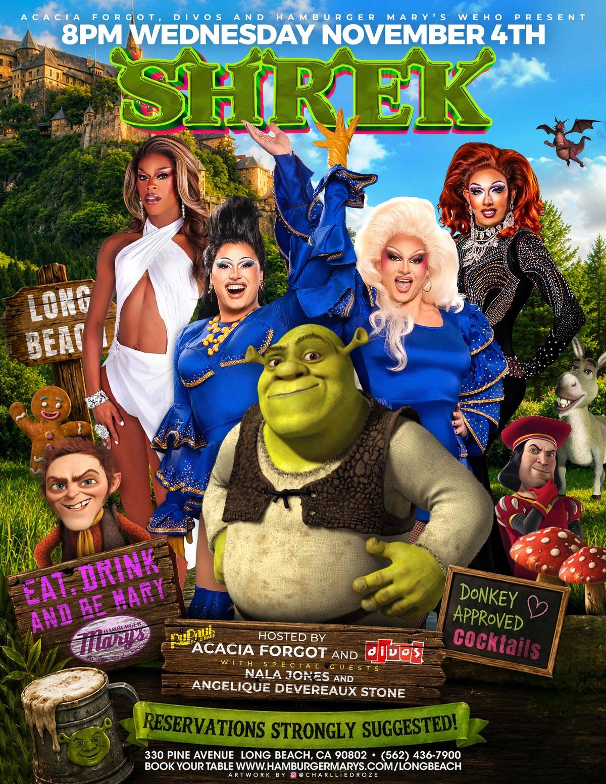 "Shrek" A Drag Parody flyer