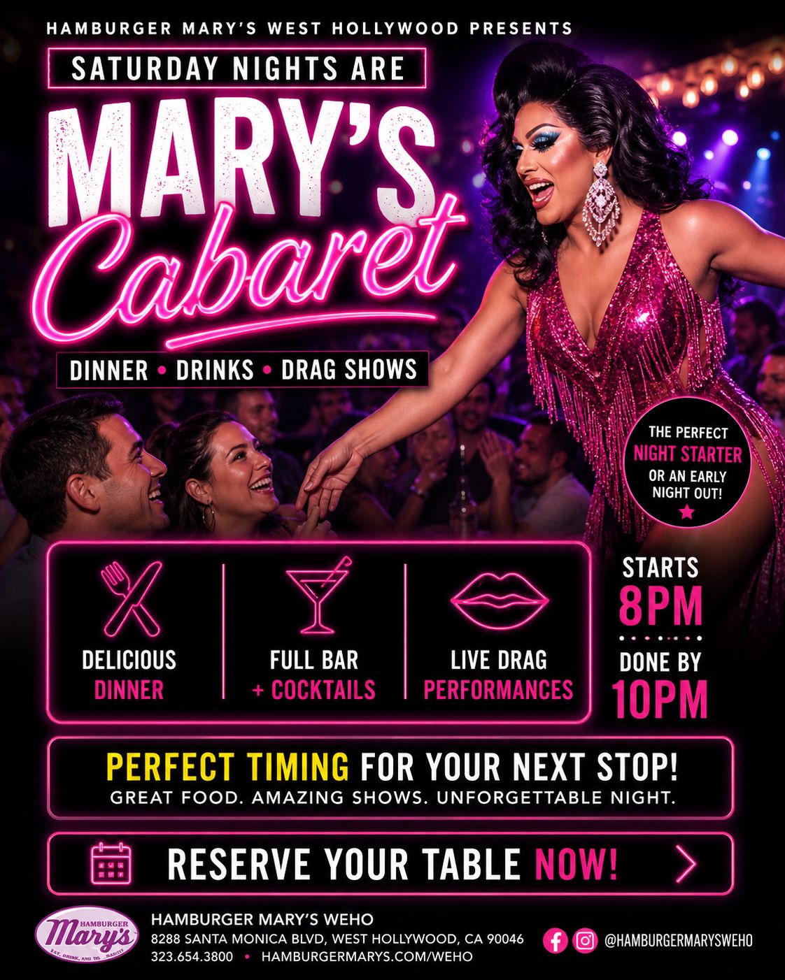 Mary's Cabaret Saturday's flyer