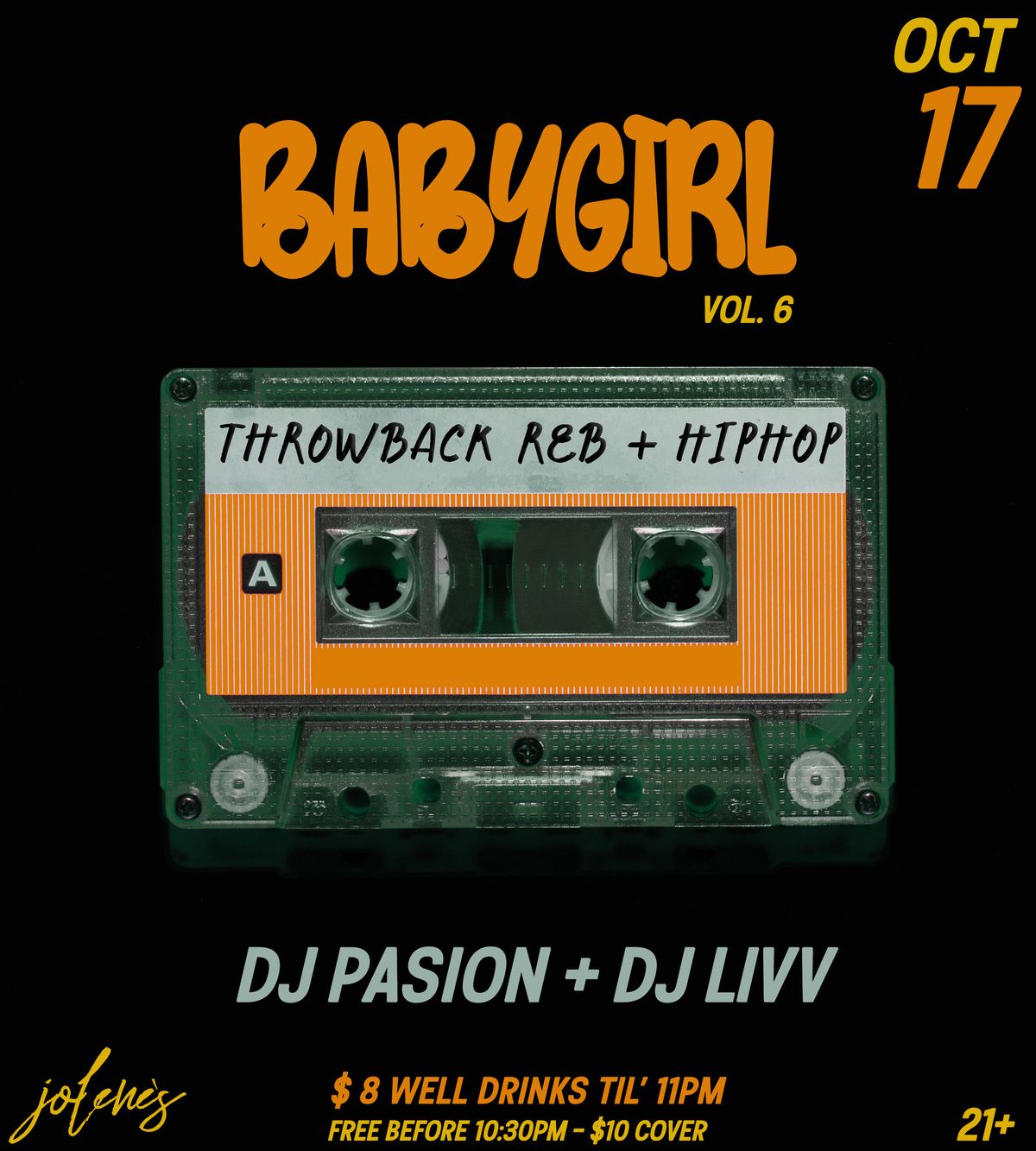 BABYGIRL! THROWBACK R&B + HIPHOP flyer