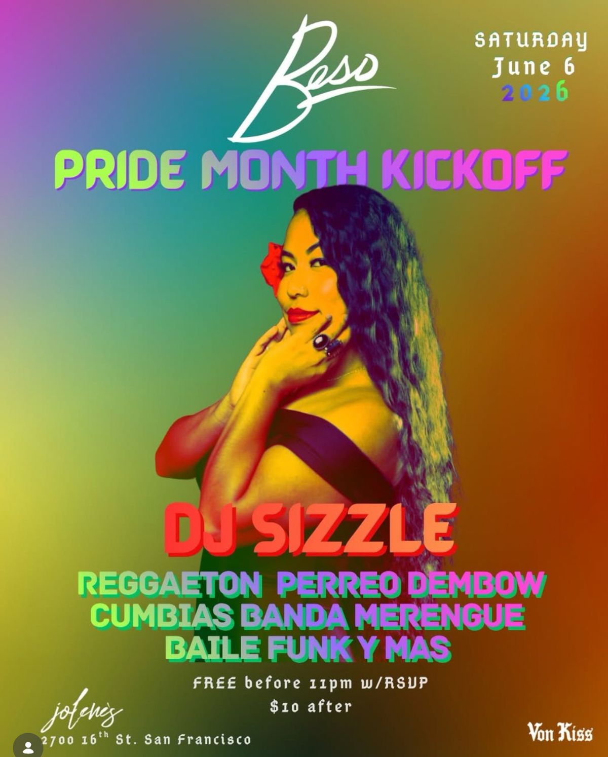 BESO!  LATINX PARTY BY VON KISS flyer
