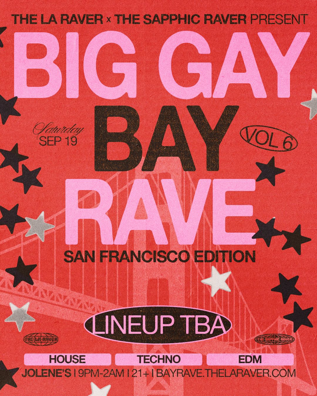 BIG GAY BAY RAVE VOL 6. flyer