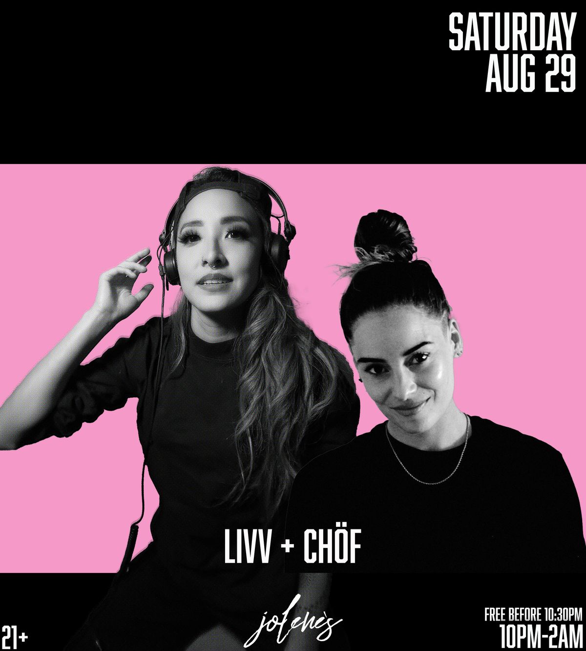 JOLENE'S PRESENTS: DJ CHÖF + LIVV flyer