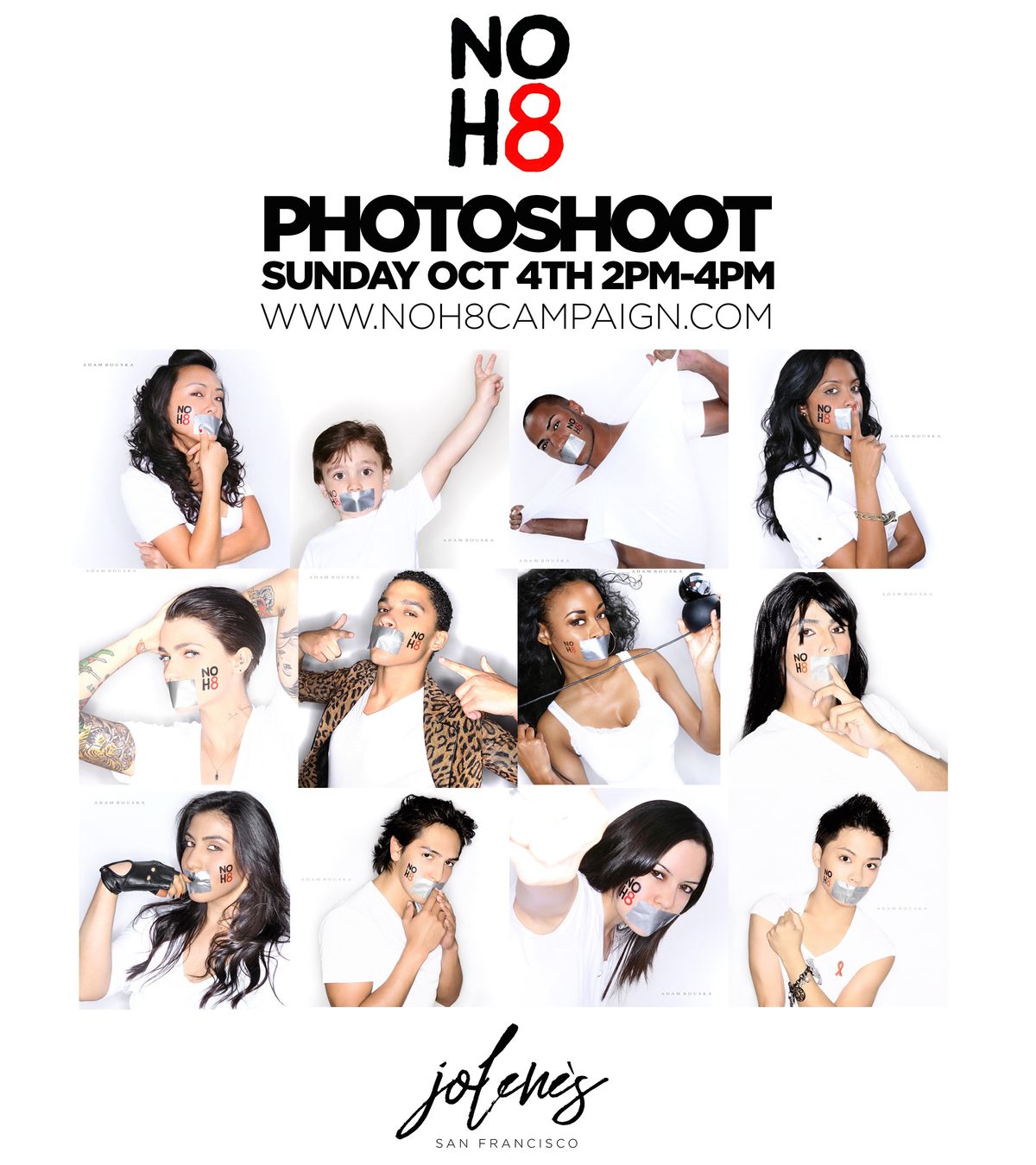 NO H8 PHOTOSHOOT flyer
