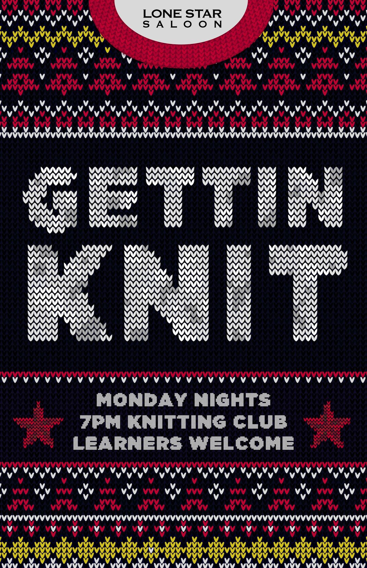 GETTIN KNIT - KNITTING NIGHT flyer