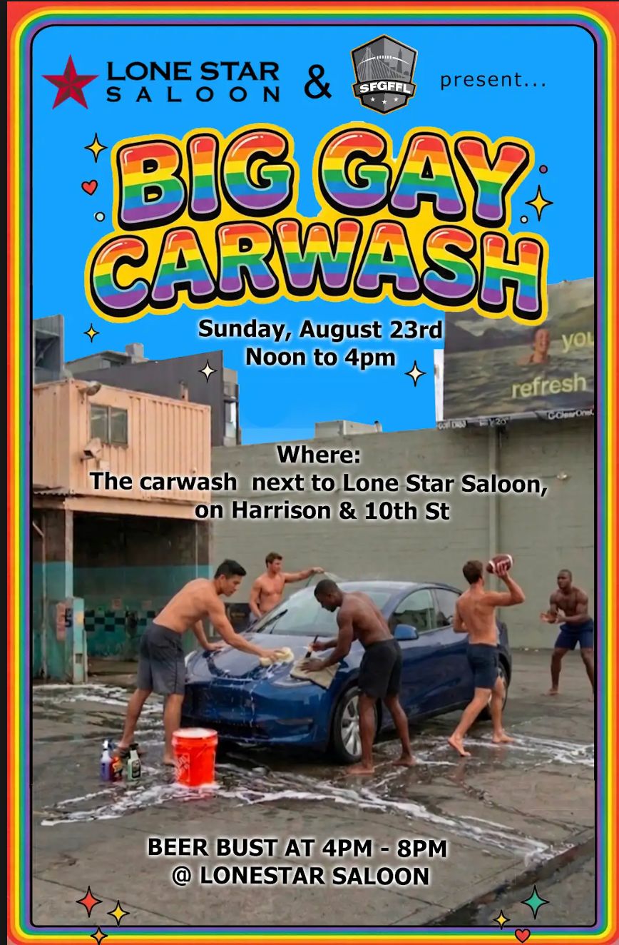 SFGFFL Big Gay Carwash & Beer Bust flyer