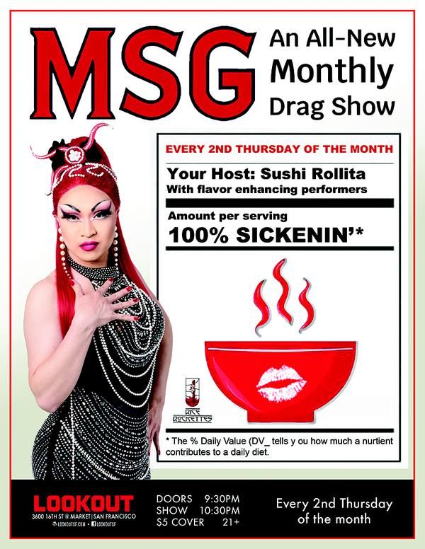 MSG with Sushi Rollita flyer