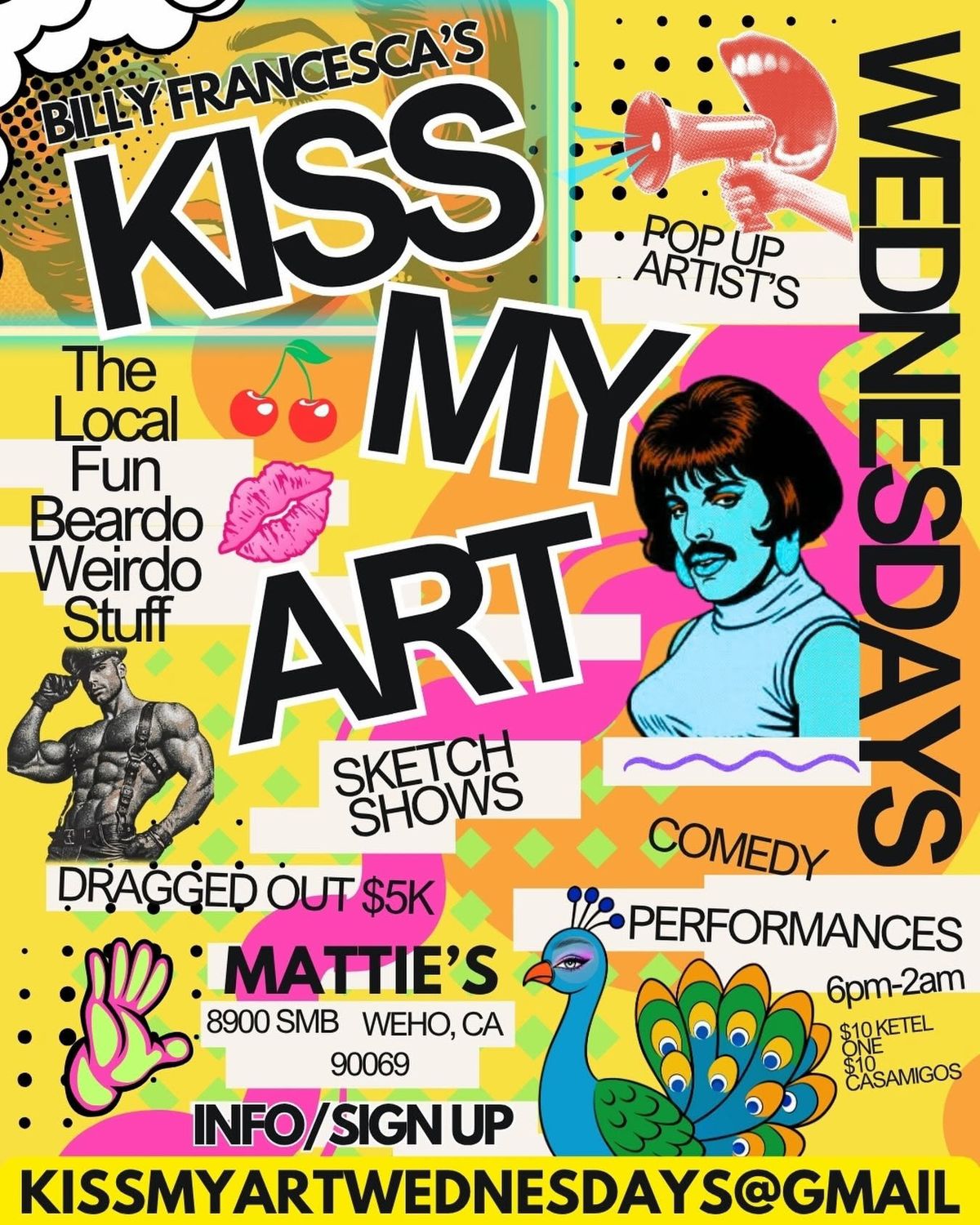 BILLY FRANCESCA'S KISS MY ART flyer