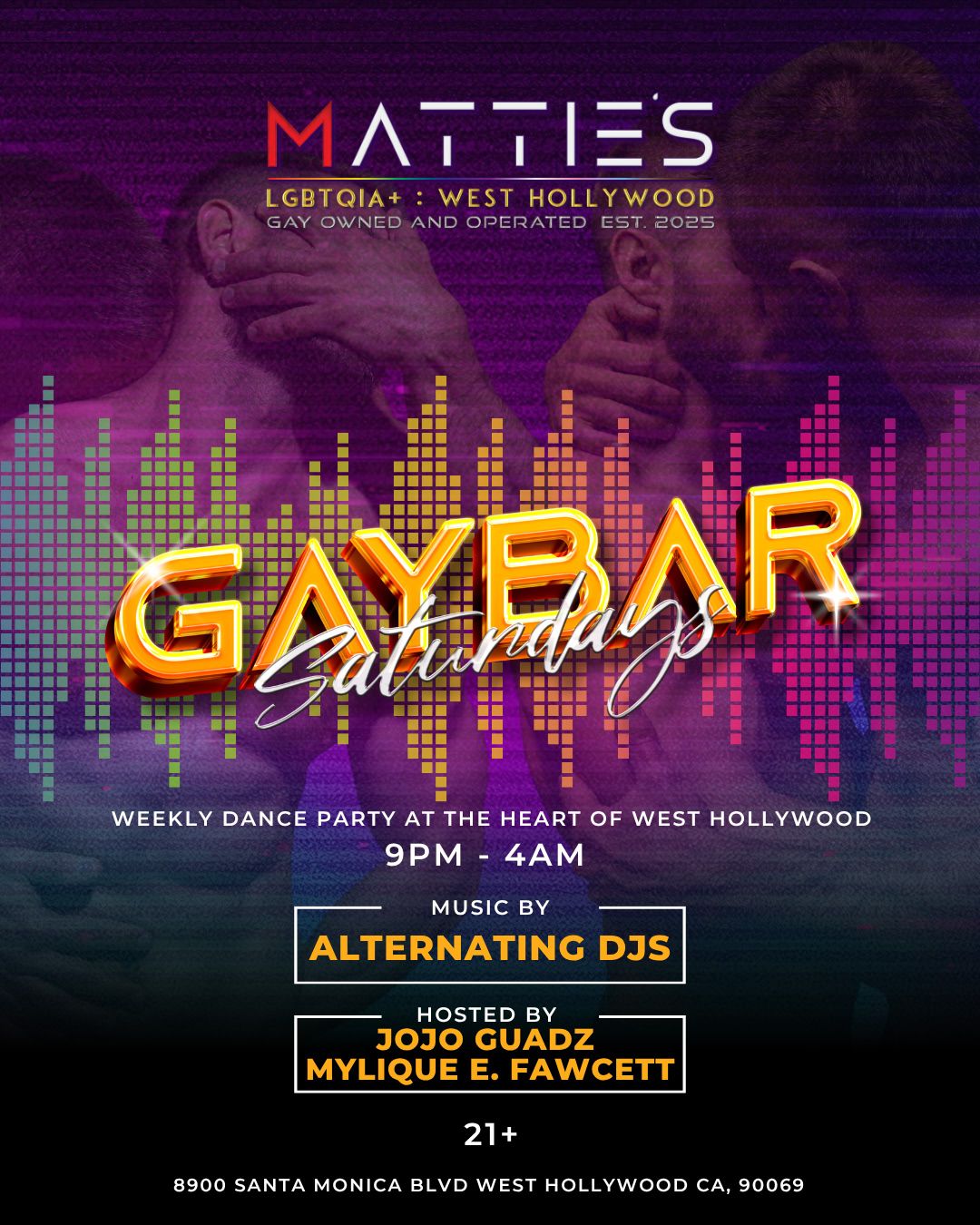 GAY BAR Saturdays flyer