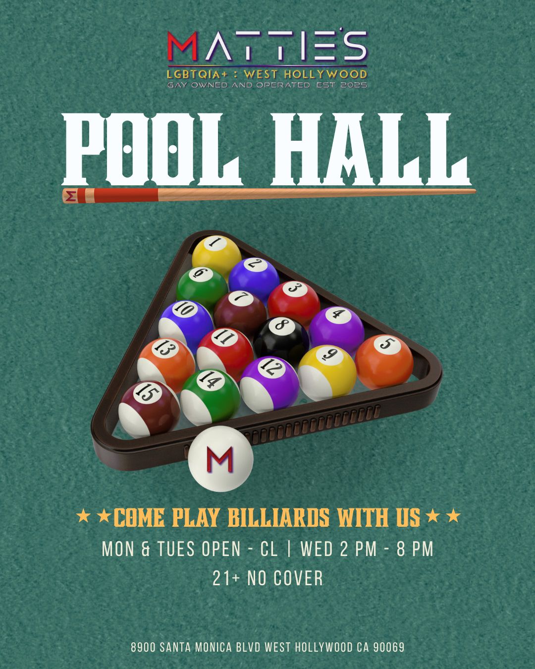 POOL HALL flyer