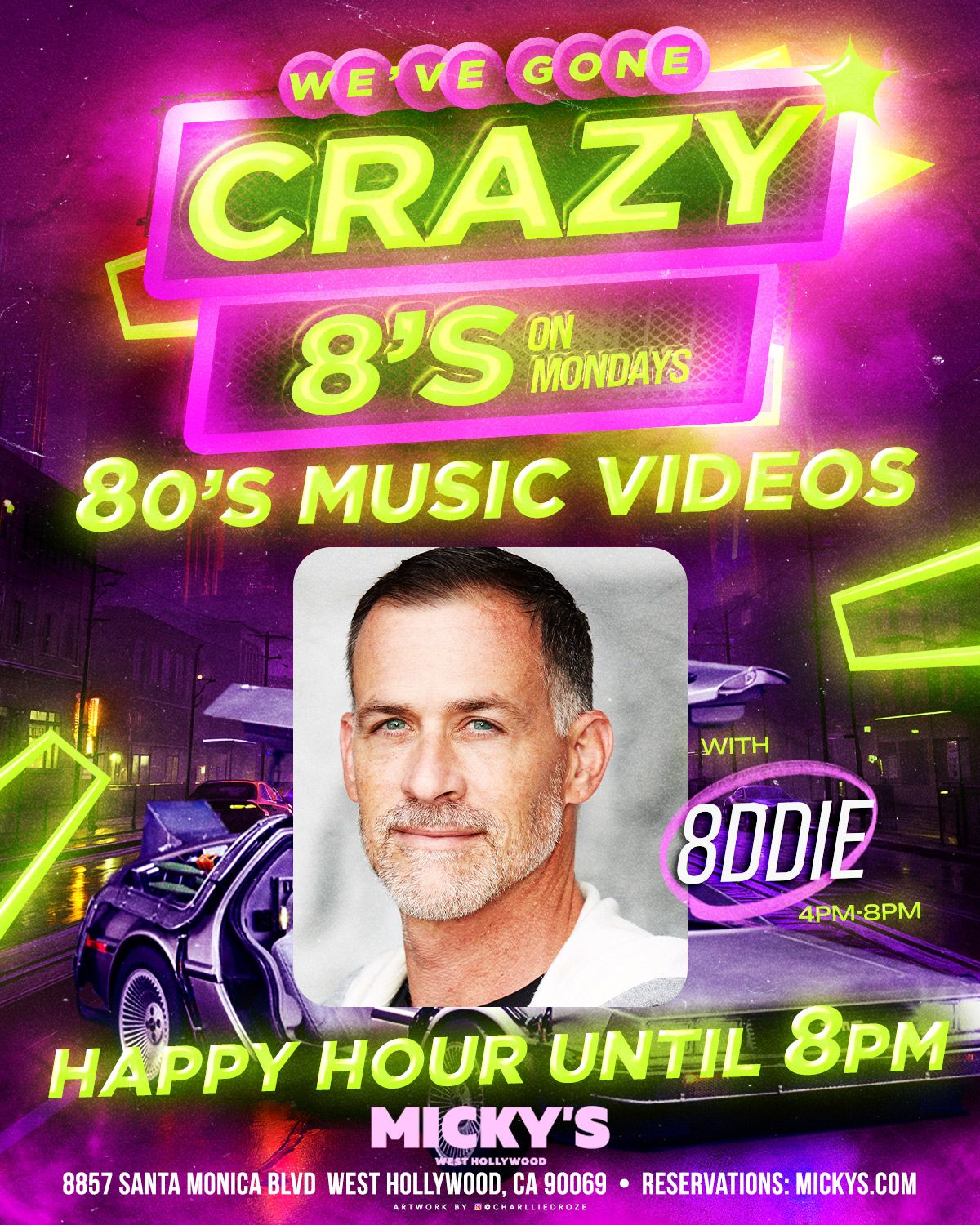 80’s Music Happy Hour flyer