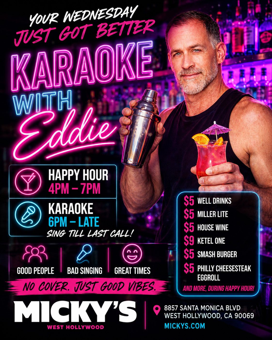 Karaoke Happy Hour with Eddie flyer