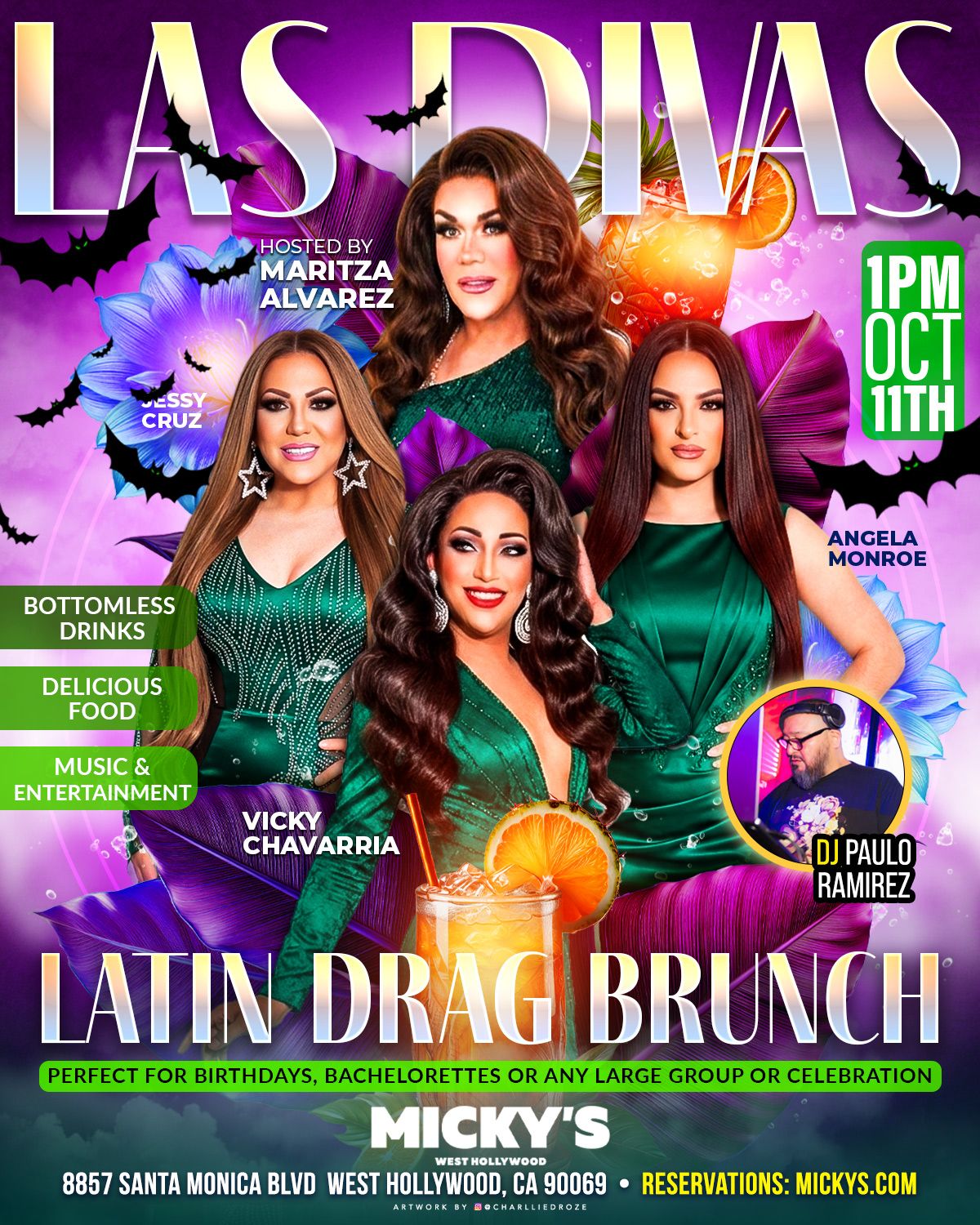 Las Reinas Latin Diva Drag Brunch flyer