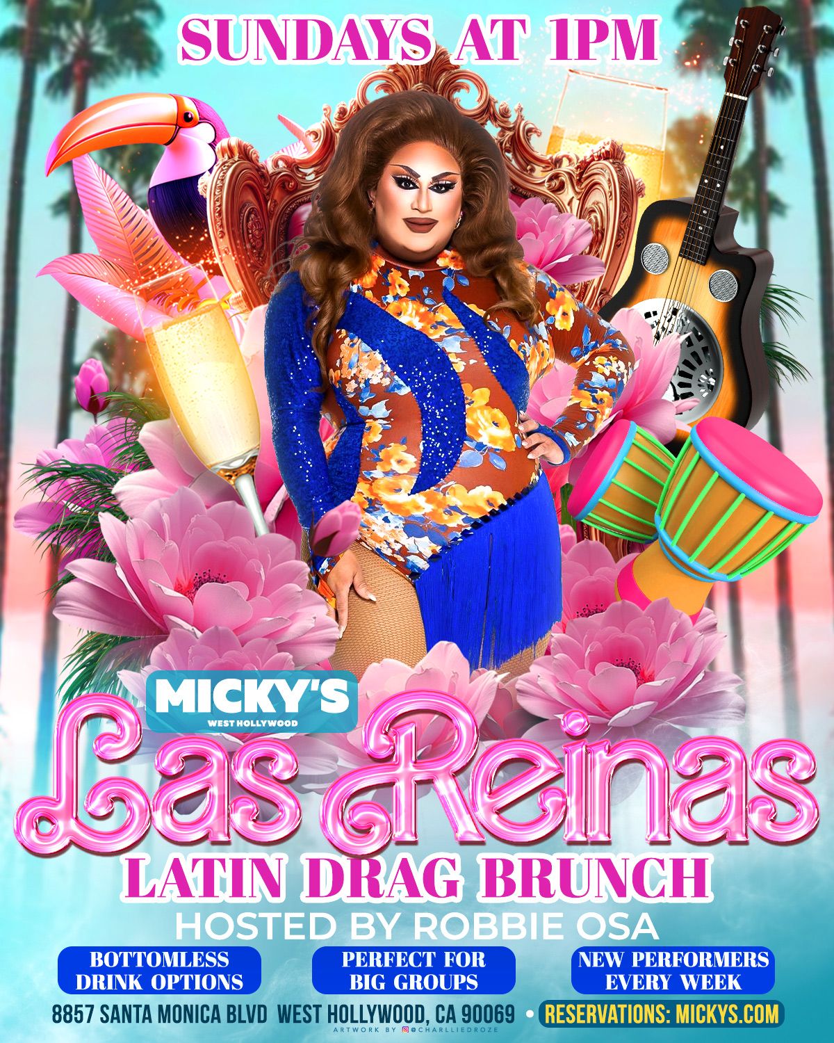 Las Reinas Latin Drag Brunch flyer