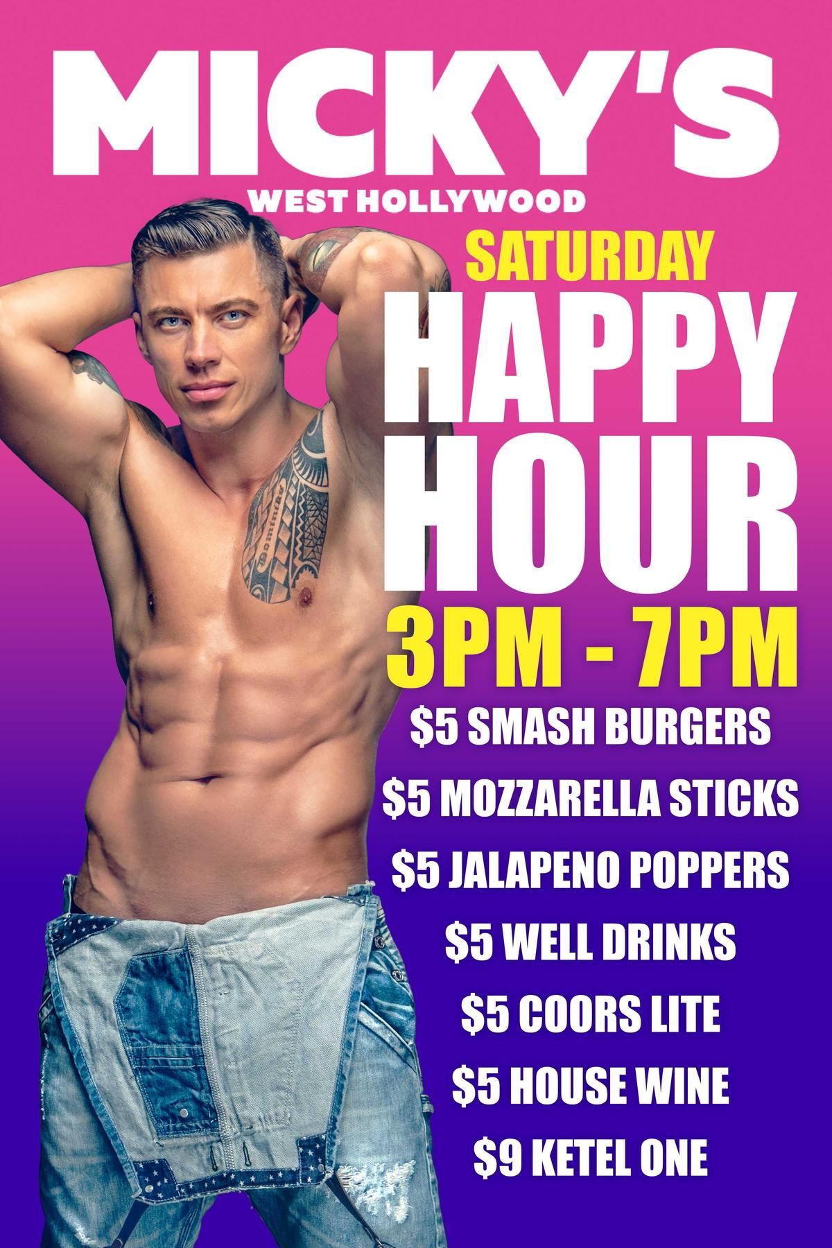 MICKY’S A GOGO Happy Hour flyer