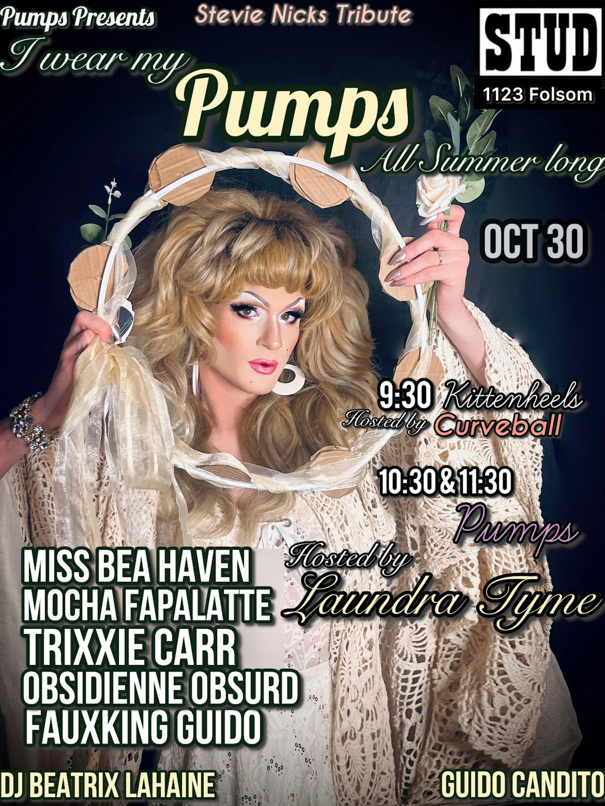 Pumps at The Stud : Stevie Nicks Tribute Halloween Kickoff flyer