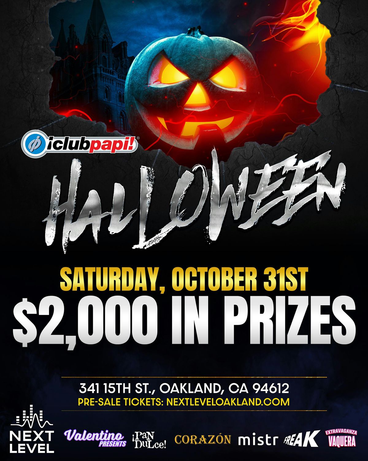 Club Papi: The Ultimate Halloween Night Party - $2,000 in Cash and Prizes flyer