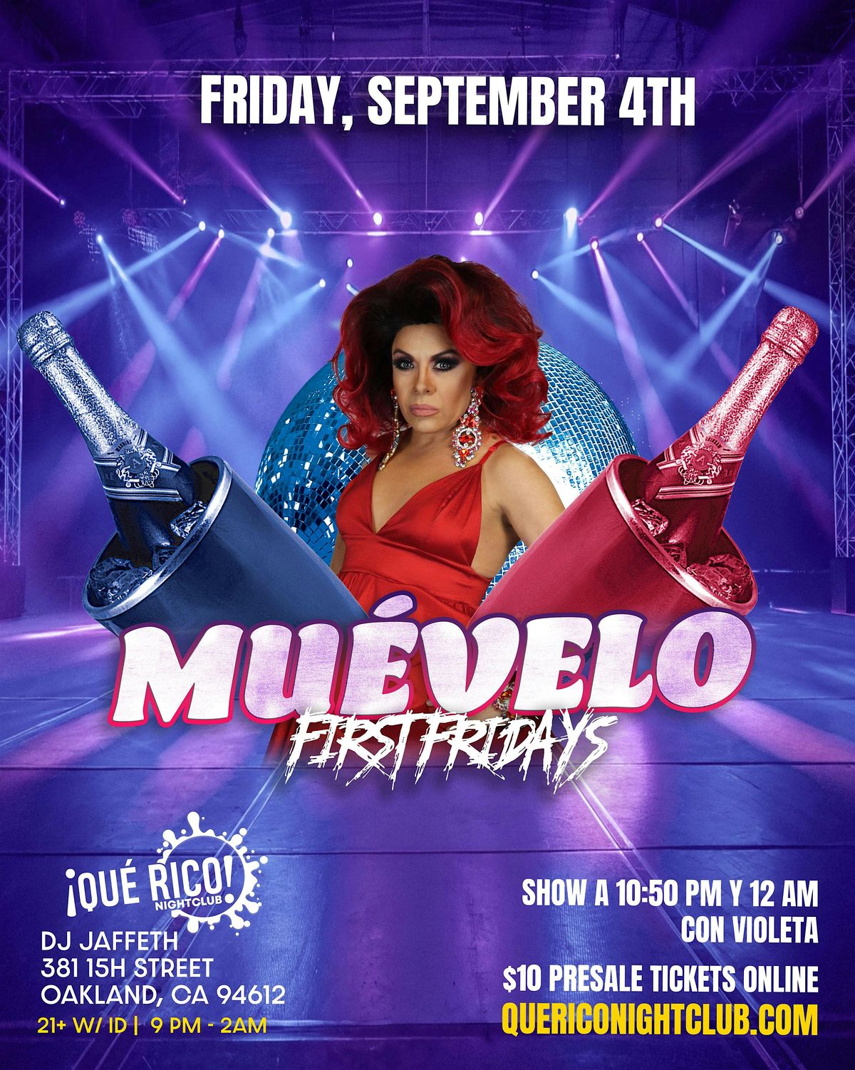 Muevelo First Fridays with Violeta flyer