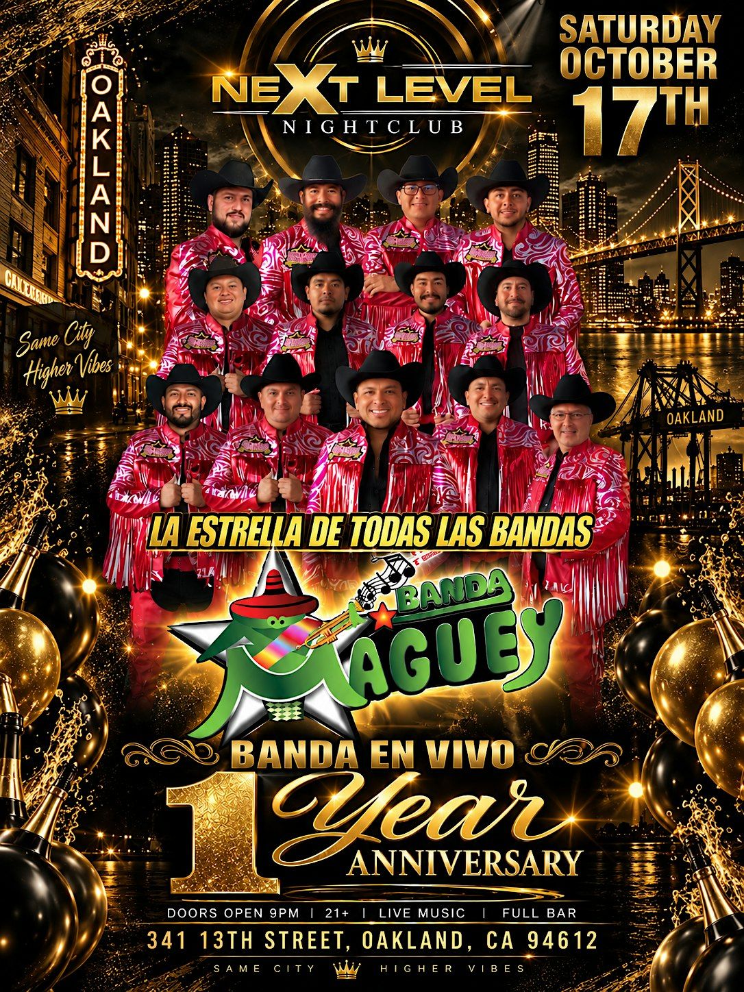 Next Level 1 Year Anniversary BANDA MAGUEY en vivo! flyer