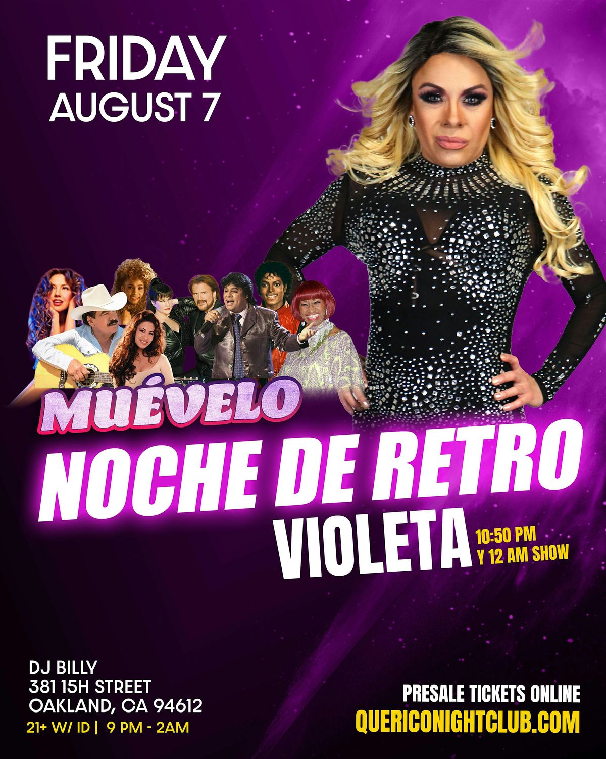 Noche de Retro en Que Rico flyer
