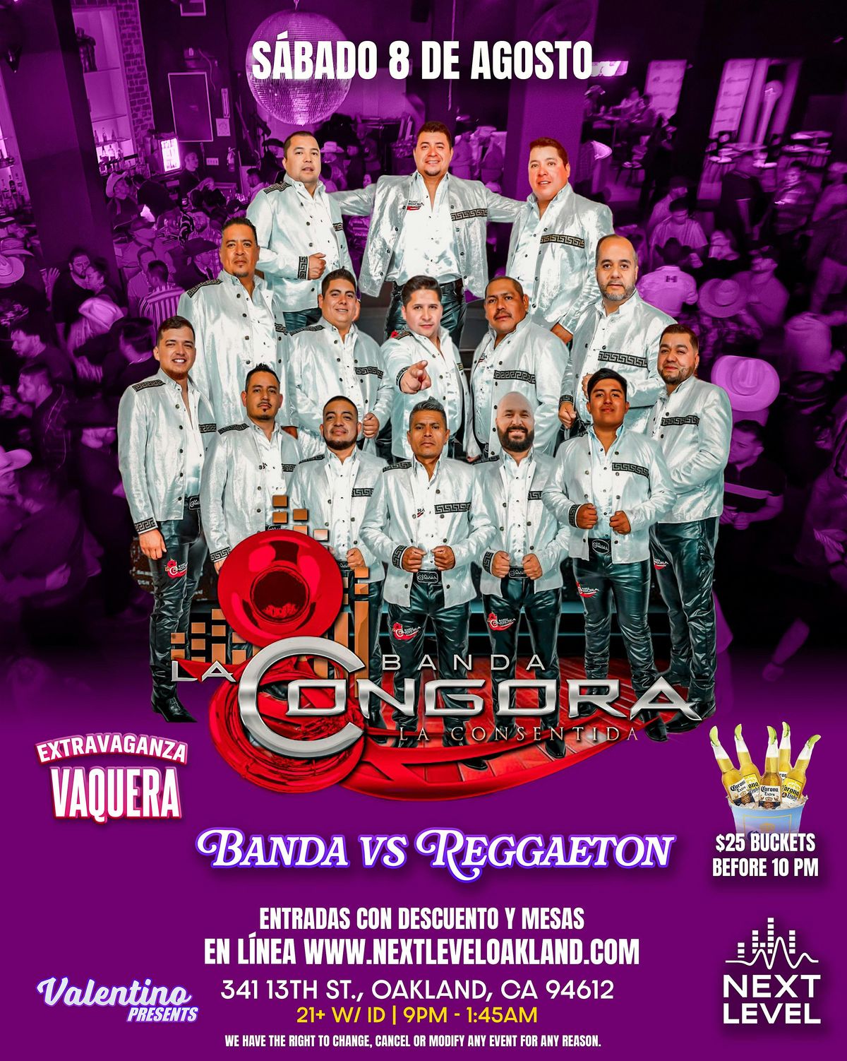 Noches Latina en Next Level: Banda en Vivo vs Reggaeton flyer
