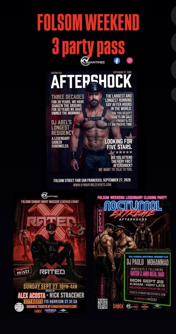 3 party pass aftershock rated x nocturnal extreme flyer