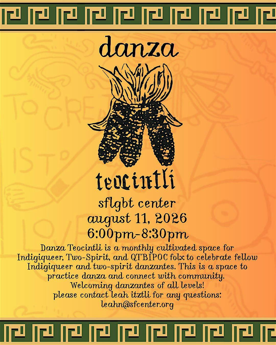 SF LGBT Center Indigiqueer Danza Teocintli flyer