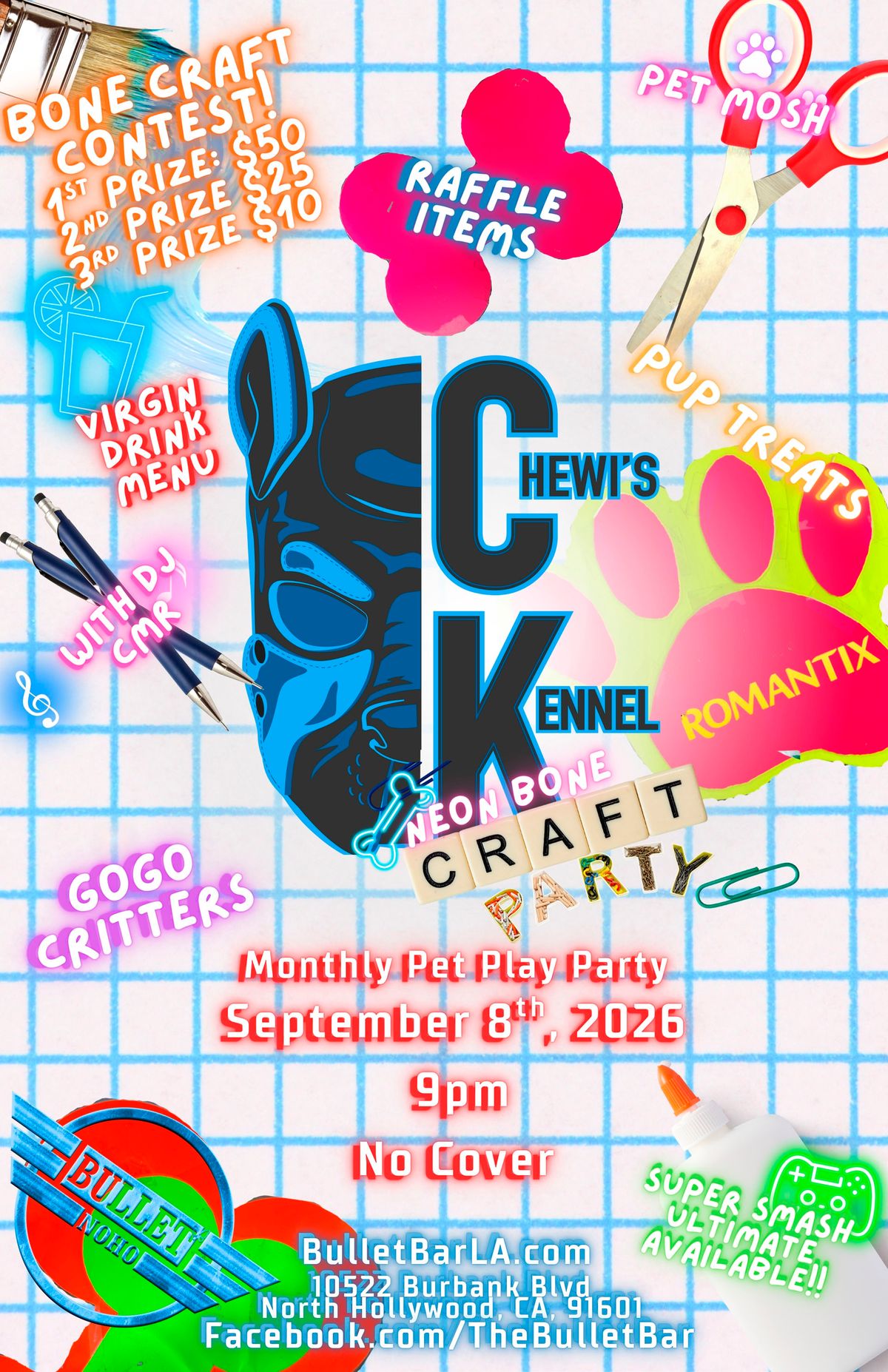 CHEWI'S KENNEL: BONE CRAFT CONTEST + DJ CMR flyer