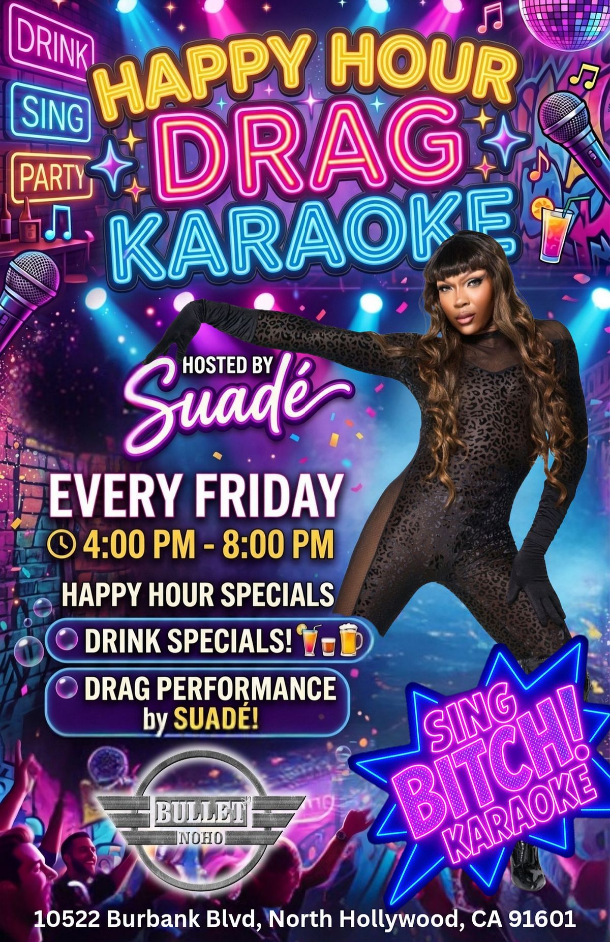 HAPPY HOUR DRAG KARAOKE Hosted by SUADÉ flyer