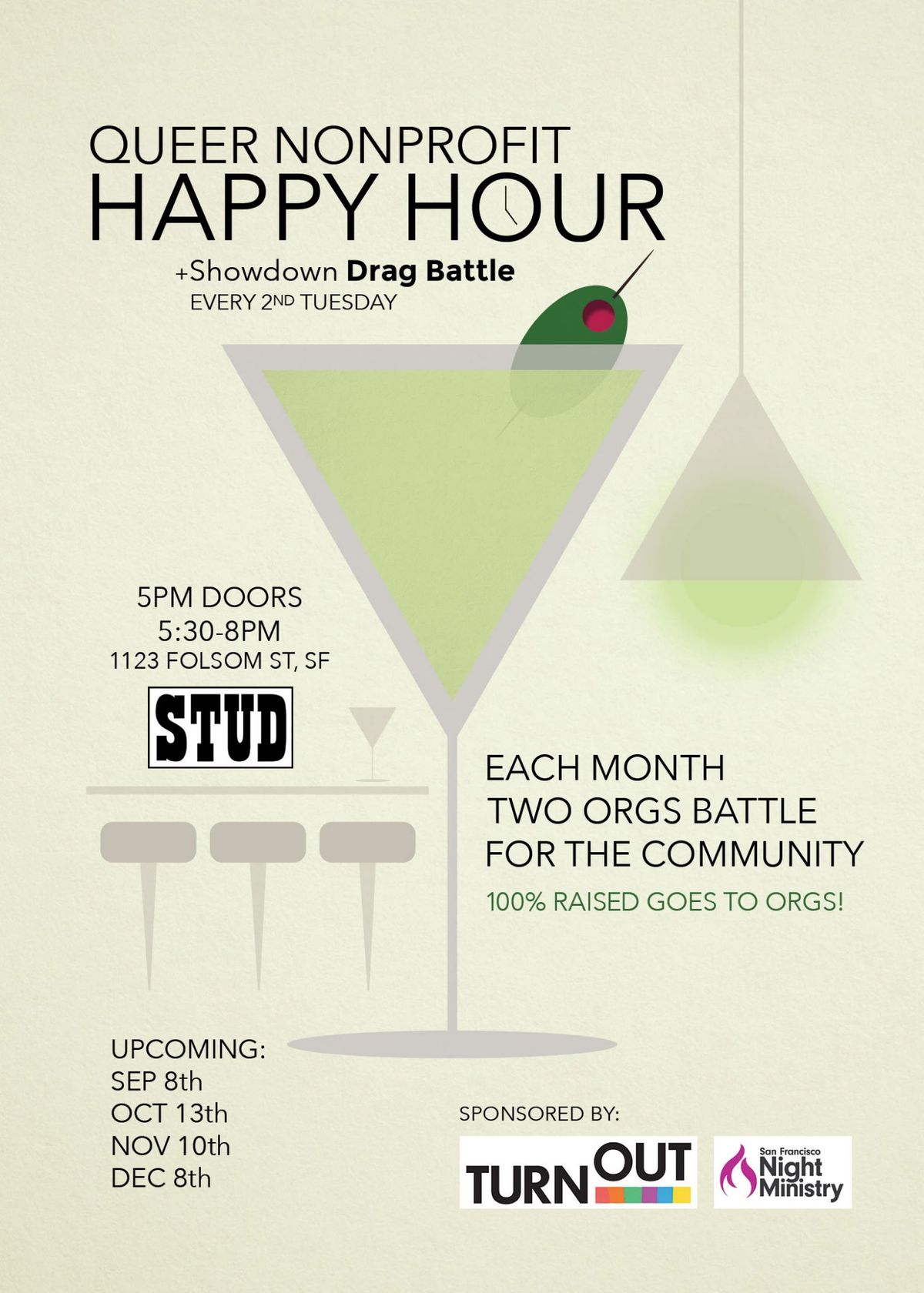 QUEER NONPROFIT HAPPY HOUR flyer