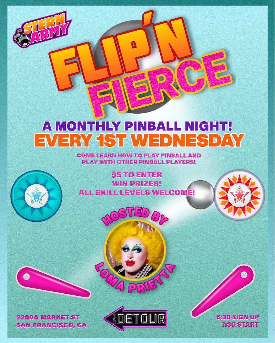 FLIP' N FIERCE PINBALL TOURNAMENT flyer