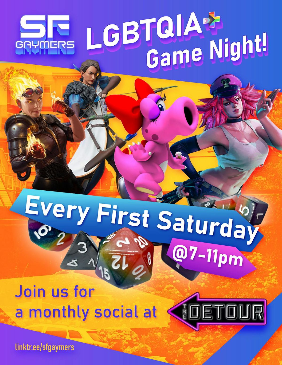 LGBTQIA+ Social hosted by SF Gaymers flyer