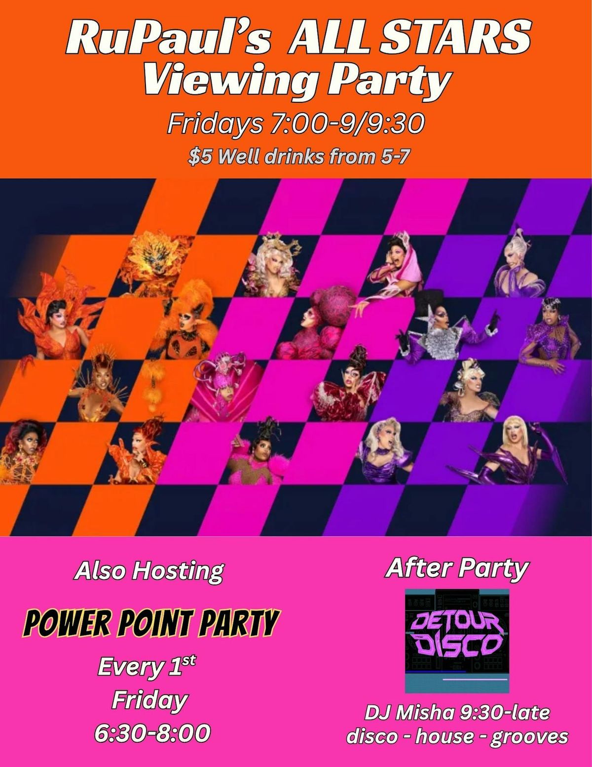 RuPaul's All Stars Viewing Party flyer