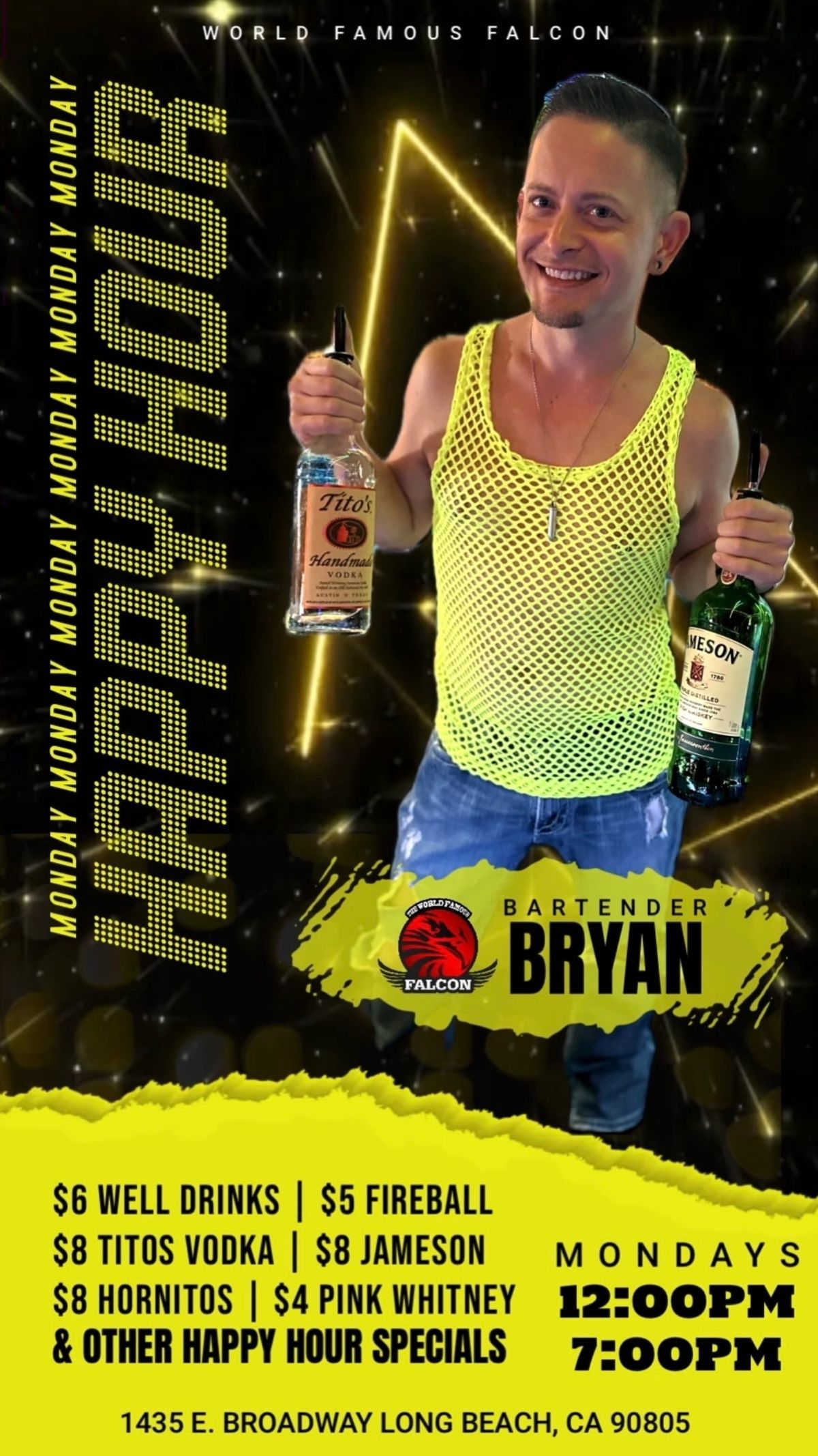 Monday Happy Hour with Bartender Bryan flyer