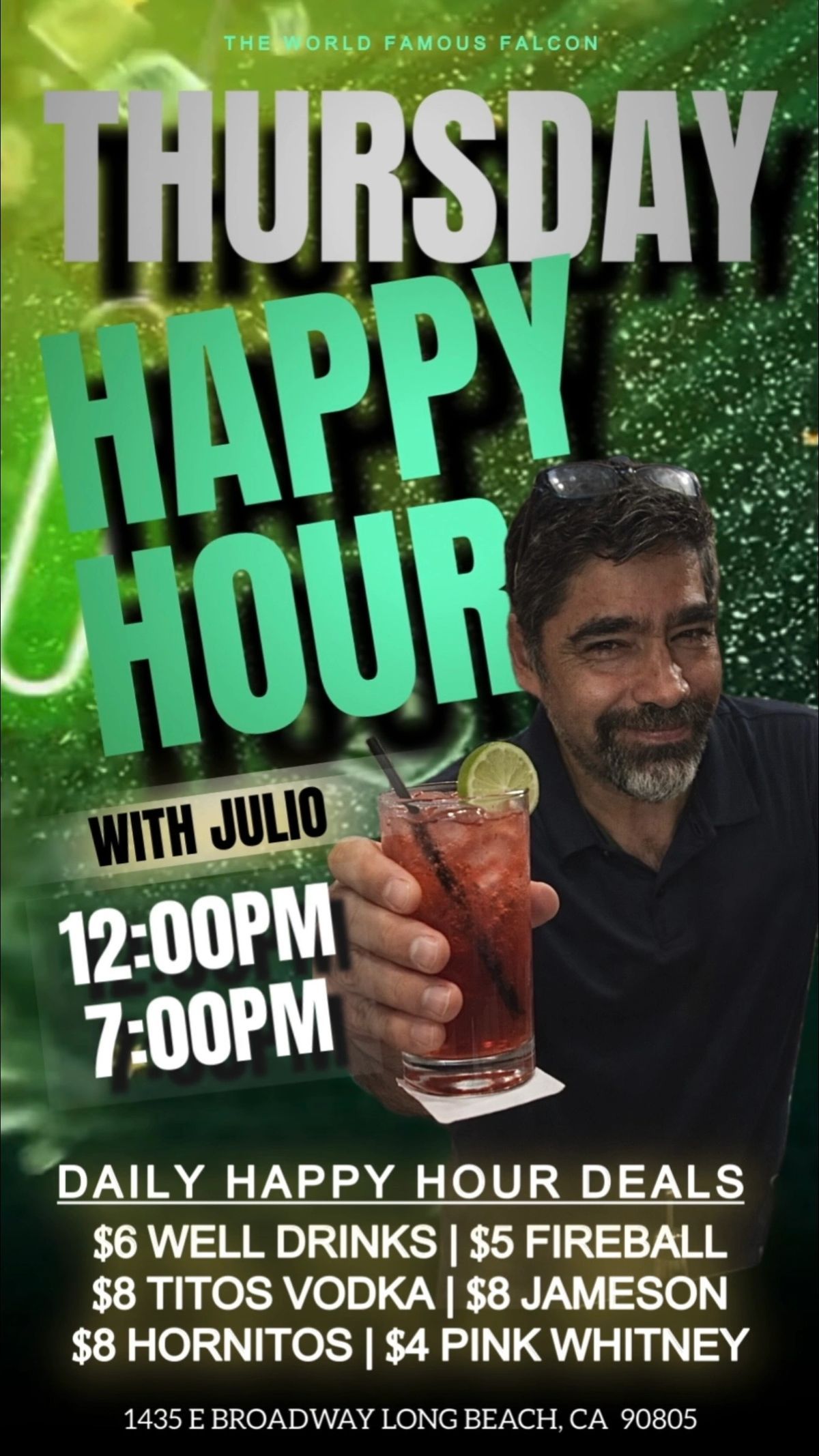 Thursday Happy Hour with Julio flyer